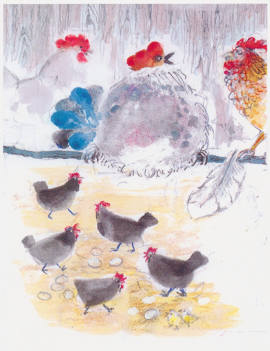 Akvarelillustration af Det er ganske vist! af Marius Guldager