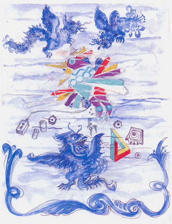 Akvarelillustration af Nattergalen af Marius Guldager